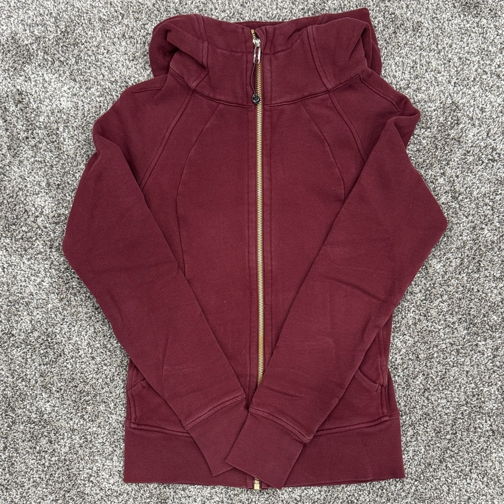 Lululemon Scuba Full-zip Burgundy Hoodie ~ Women's Size 4